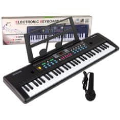 Lean-toys Velika elektronička klavijatura + mikrofon i stalak za note, 61 tipka