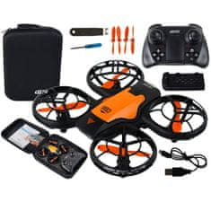 Lean-toys Baterija. LED dron za početnike 12 cm narančaste boje