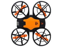 Lean-toys Baterija. LED dron za početnike 12 cm narančaste boje