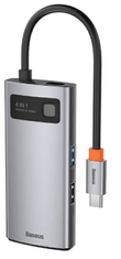 BASEUS priključna stanica, 4u1, HDMI, USB, siva (CAHUB-CY0G)