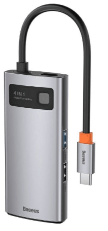 BASEUS priključna stanica, 4u1, HDMI, USB, siva (CAHUB-CY0G)