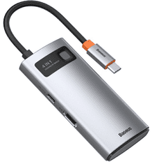 BASEUS priključna stanica, 4u1, HDMI, USB, siva (CAHUB-CY0G)