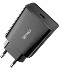 BASEUS Mini brzi kućni punjač, USB-C, 20W, crni (CCFS-SN01)