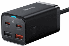 BASEUS Brzi punjač GaN3 Pro kućni punjač, 65W, crni (CCGP040101)