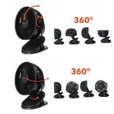 MG Clip bežični stolni ventilator, crno