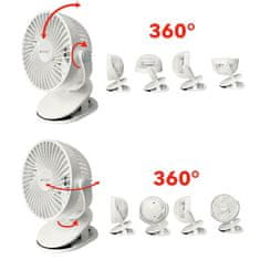 MG Clip bežični stolni ventilator, bijela