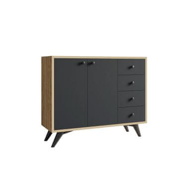 Woody Fashion Komoda s više namjena, Waga - Oak, Anthracite