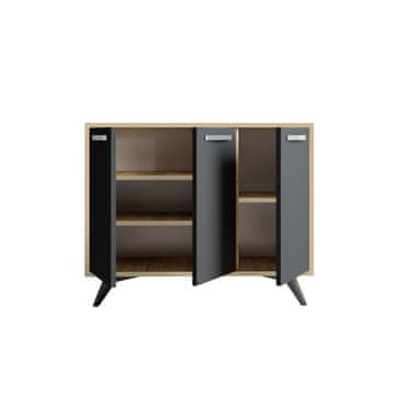 Woody Fashion Komoda s više namjena, Piffa - Oak, Anthracite