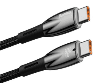 BASEUS Glimmer kabel, USB-C - USB-C, 100W, 1m, crni (CADH000701)