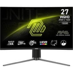 MSI Mag 27CQ6PF monitor, 27, WQHD, IPS, 180Hz, 0,5ms, zakrivljeni, crni (9S6-3CD94M-034)