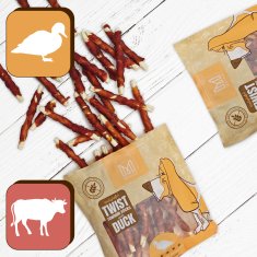 Mersjo Prirodne žvakaće bombone od kože s pačjim mesom, poslastica za pse, Mersjo, 500 g