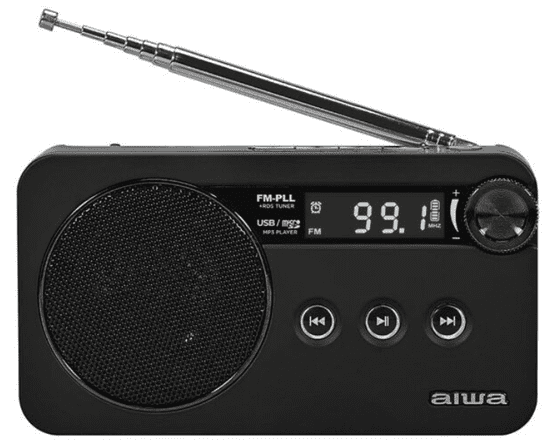 AIWA prijenosni radio s RDS funkcijom, crni (RS-77PILL/BK)