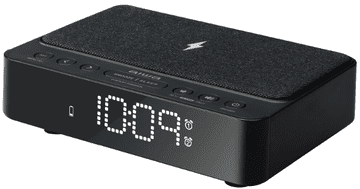 AIWA Radio budilica s bežičnim punjačem, crna (CR-30BK)
