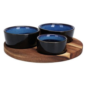 EXCELLENT Zdjele za posluživanje KO-278000710plave s okruglim pladnjevima, set od 4 komada, plave