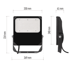 EMOS ZS1100A LED reflektor Asimo Asymmetric, 100 W, NW, crni
