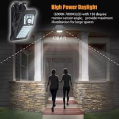 Netscroll Solarna LED svjetiljka sa sponom i senzorom pokreta, solarna lampa za dvorište, 3 načina osvjetljenja, IP65 vodootporna, bežična, crna, DeckClip