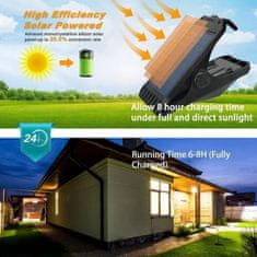 Netscroll Solarna LED svjetiljka sa sponom i senzorom pokreta, solarna lampa za dvorište, 3 načina osvjetljenja, IP65 vodootporna, bežična, crna, DeckClip