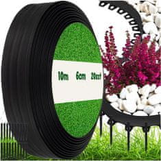 MG Garden Border vrtni rubnik 10m / 6cm, crno