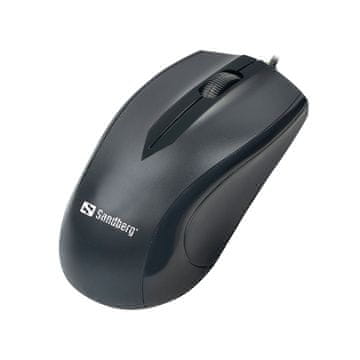 Sandberg miš, USB-C, 3 tipke, 120DPI, crni (631-04)