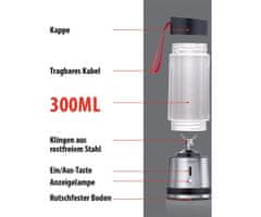 Alpina prijenosni blender za smoothie, 300 ml, 125 W