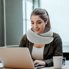 SOLFIT® Putni jastuk za vrat od memorijske pjene, ergonomski i kompaktan za avion, vlak i autobus | NECKIFY