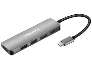 Sandberg USB-C razdjelnik, 5-u-1 1x HDMI, 3x USB, 1x PD