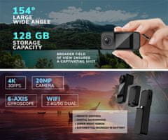 SJCAM C300 sportska kamera, 4K UHD, 6-osna stabilizacija, dvostruki WIFI, bijela