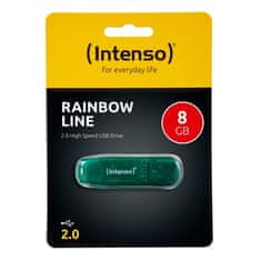 Intenso 8GB Rainbow Line USB 2.0 USB stick - Zeleno