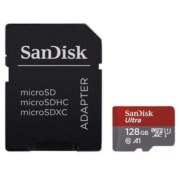 SanDisk Ultra microSDXC 128GB + SD Adapter 140MB/s A1 Klasa 10 UHS-I