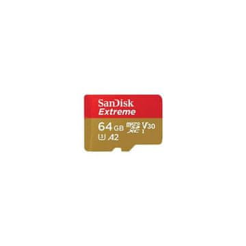 SanDisk Extreme microSDXC 64GB za akcijske kamere i dronove + SD adapter 170MB/s & 80MB/s A2 C10 V30 U