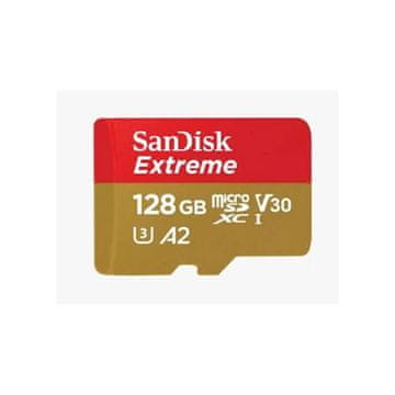 SanDisk Extreme microSDXC 128GB za akcijske kamere i dronove + SD adapter 190MB/s & 90MB/s A2 C10 V30