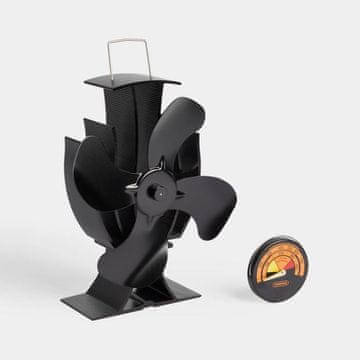 VonHaus Ventilator za kamin 4 kraka i mjerač temperature