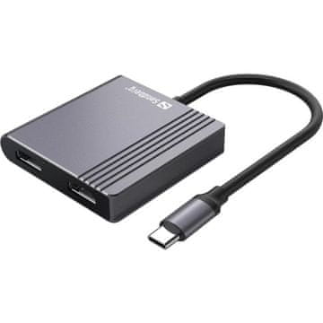 Sandberg USB-C 2xHDMI+USB+PD priključna postaja