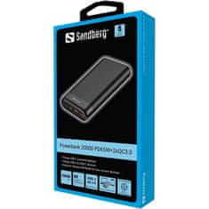 Sandberg Powerbank 20000 mAh PD65W+2xQC3.0 prijenosna baterija