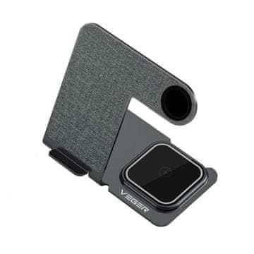 VEGER Bežična punjačka stanica 3u1 Y9 za pametni telefon, Apple watch, AirPods, siva