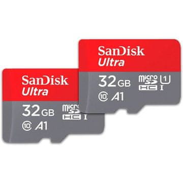 SanDisk 32GB Ultra microSDHC+ SD Adapter 120MB/s A1 Class 10 UHS-I - dvostruko pakiranje