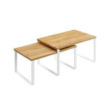 Songmics 2x organizer polic bijeli bambus, KCS02NW