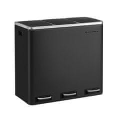 Songmics Kante za odvajanje otpada 3x 18L crna, LTB54BK