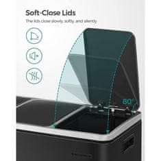 Songmics Kante za odvajanje otpada 3x 18L crna, LTB54BK