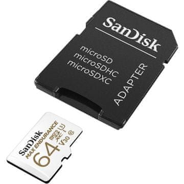 SanDisk 64GB MAX ENDURANCE microSD memorijska kartica s adapterom