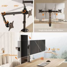 VonHaus Nosač za tri monitora do 27''