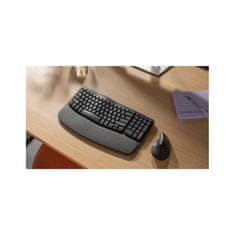 Logitech Bežična tipkovnica ergonomska Wave Keys crna SLO gravura