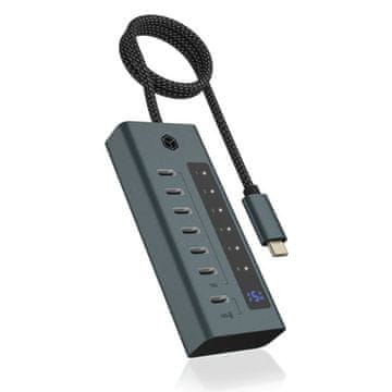 IcyBox IB-HUB1457-C31 7-portni hub vmesnik USB-C 3.2
