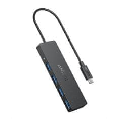 Anker Ultra Slim 4-port USB-C hub crni