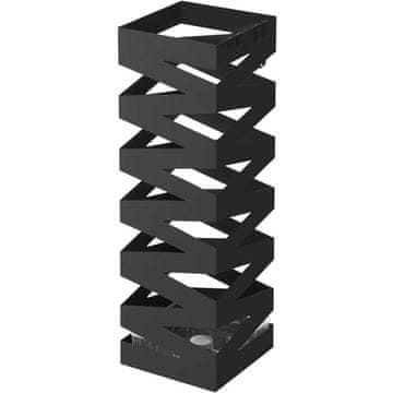 Songmics Metalni stalak za kišobrane s kukama i posudom za kapanje LUC16B