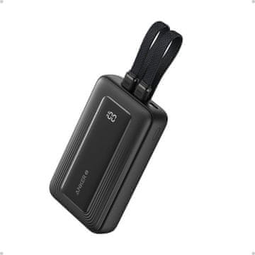 Anker Zolo Powerbank 10000 mAh, 30W s ugrađenim USB-C + Lightning kabelima, crn