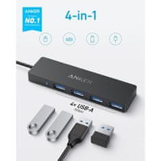 Anker Ultra Slim 4-port USB-C hub crni