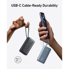 Anker 545 Nano powerbank 10K s ugrađenim USB-C kablom, zeleni