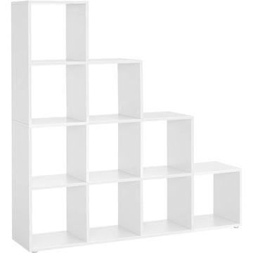 VASAGLE Ormar ali regal s 10 otvorenih ladica, bijela