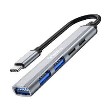 Sandberg USB-C v 3xUSB-A + 2xUSB-C SAVER štedljivo čvorište
